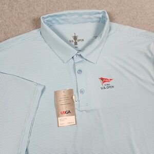 Los Angeles Country Club Golf Shirt 3XL Blue LACC 123rd US Open Striped NEW